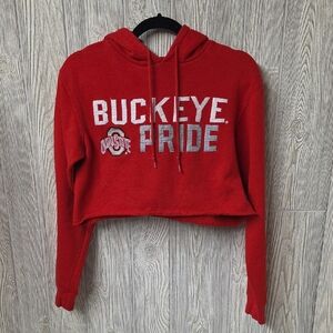 Ohio State Buckeyes OSU Buckeye Pride Red Cropped Hoodie Womens Size Small